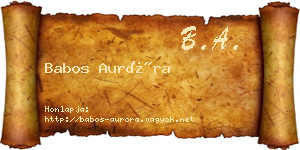 Babos Auróra névjegykártya